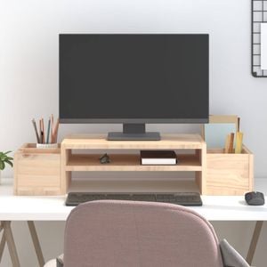 Monitor Stand 700 x 275 x 150 mm Solid Wood Pine