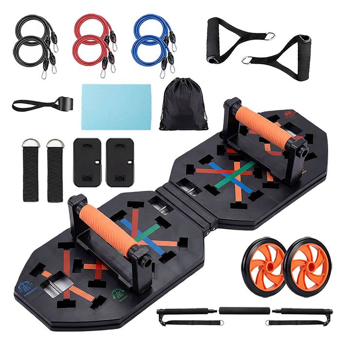 Centra Push Up Board Foldable 10 In 1 Resistance Bands Home Gym Equipment
