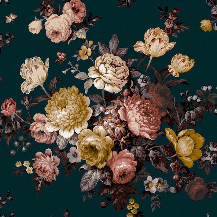 Graham & Brown 52cm x 10m Bouquet Blue Wallpaper