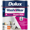 Dulux 4L Interior Paint Wash&Wear +PLUS Super Hide Low Sheen Strong White - 4L