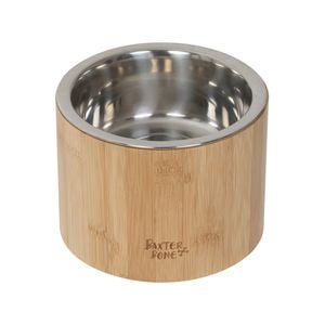 Baxter Bone Bamboo Elevated Pet Bowl Medium