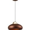 CLA Lighting Kupol Interior LED Tri-CCT Dome with Brass Highlight Pendant Light Coffee