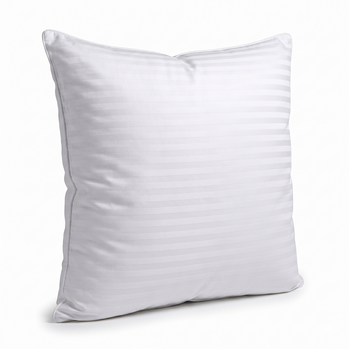 100% Cotton European Pillowcase 400 Thread Count Hotel Quality Striped White 65x65cm