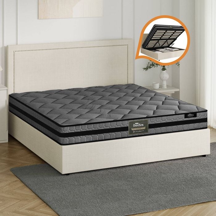 Oikiture Bed Frame King Mattress Set Gas Lift ADI