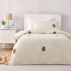 Jack & Ava Tofu the Capybara Embroidered Kids Quilt Cover Set Natural Double Bed