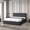 King Gas Lift Bed Frame - Dark Grey Upholstered with Underbed Storage Dark Grey King