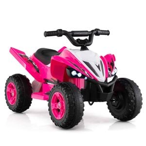 Costway Kid Ride On ATV Car 12V Quad Electric Vehicle LED 11km/h Pink
