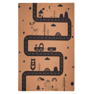 Zenvibes XXL Extra Large Cork Kids Play Mat - Roads and Tracks Adventure Rug 135cm X 180cm