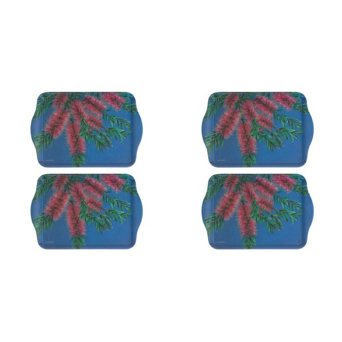 2x 2pc Ashdene Native Flora Bottle Brush Serving Platter Scatter Tray