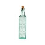 Bormioli Rocco Country Home Fiori Olive Oil Bottle with Cork Lid - 570ml - Green