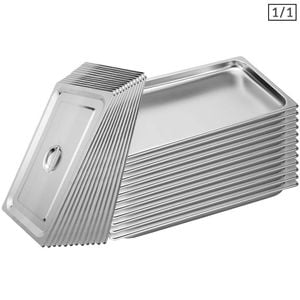 SOGA 12X 1/1 GN Pan 2cm With Lid – Stainless Steel