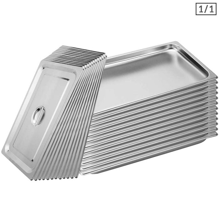SOGA 12X 1/1 GN Pan 2cm With Lid – Stainless Steel