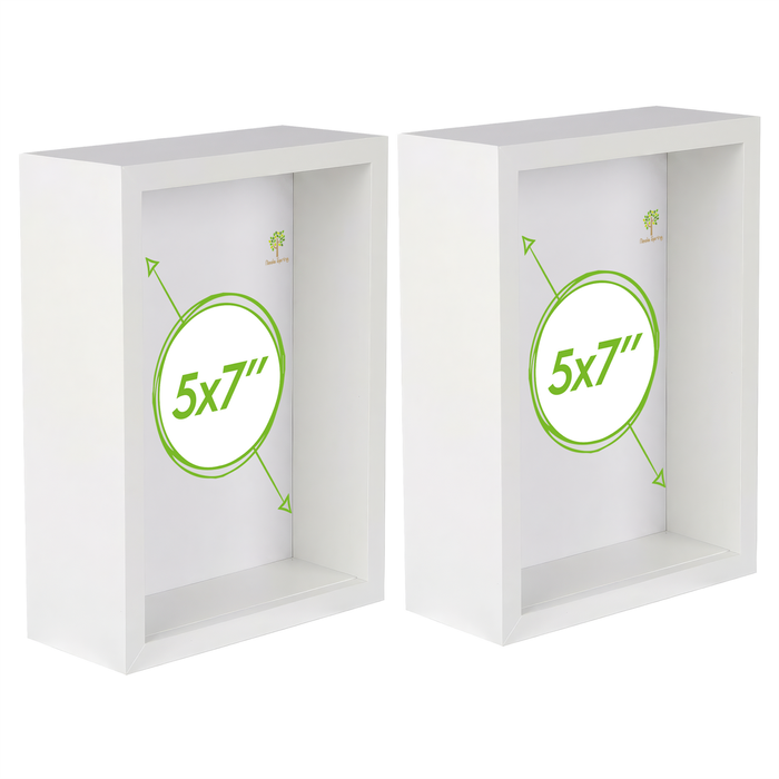 Nicola Spring 3d Deep Box Photo Frames - 5 X 7" - Pack Of 2