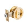 Zanda 50mm Satin Brass Round Cavity Sliding Privacy Set