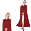 Womens Traditional Red Maid Costume Colonial Olden Days Dress Party Cape - Red | One Size | Dress