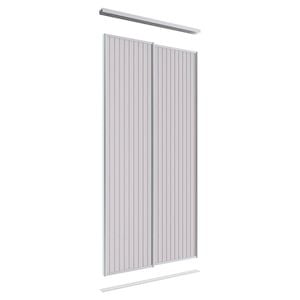 Lugna 2400 x 1200mm Clear Anodised VJ Panels Wardrobe Double Sliding Doors