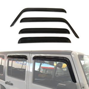 AUSGO Luxury Weather Shields for Jeep Wrangler JK Series 4Door 2007-2018 Weathershields Window Visors Wind Deflectors