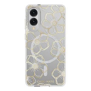 Case-Mate Floral Gems Phone Case W/Magnet for Samsung Galaxy S25 Edge Gold