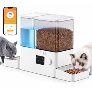 Advwin 2‑in‑1 Automatic Pet Feeder & Water Fountain 5L Cat Smart Feeder 3.5L Water Bowl