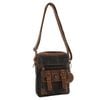 Jack's Inn Panama Canvas and Leather Small Crossbody  Vintage in Cognac
