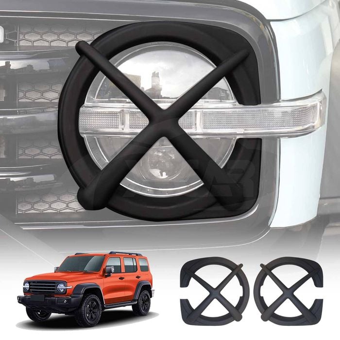 Head Light Trim for GWM Tank 300 2023-2024 Matt Black Front Light Frame Cover Guard Set of 2