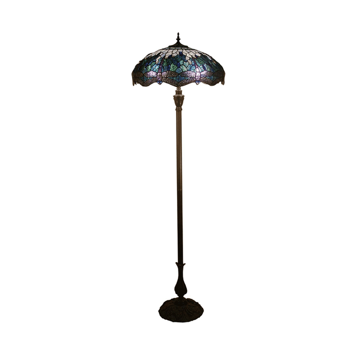 G&g Dragonfly Tiffany Floor Lamp - Blue