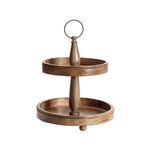 Willow & Silk Handmade 39cm Wooden Two-Tier Cupcake Display Stand