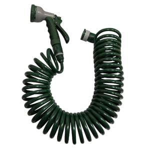 Garden Basics 15m Spiral Garden Hose With Spray Gun