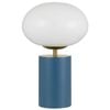 Telbix Notal Contemporary Table Desk Lamp Light Metal Glass Blue Satin