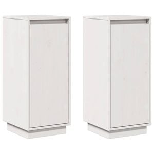 vidaXL 2x Sideboards White Storage Side Cabinet Home Organiser