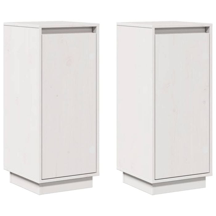 vidaXL 2x Sideboards White Storage Side Cabinet Home Organiser