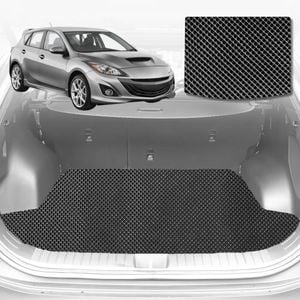 6D Diamond Car Boot Mat for Mazda 3 (BL)2009-2013-Cargo Mat-Black-Outback GT