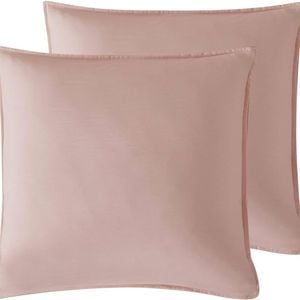 Cleverpolly Twin Pack Vintage Washed Microfibre European Pillowcase - Pink