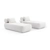 Norfolk Outdoor Aluminium Single Sun Lounge Set White With Side Table & Boucle Cream Cushions
