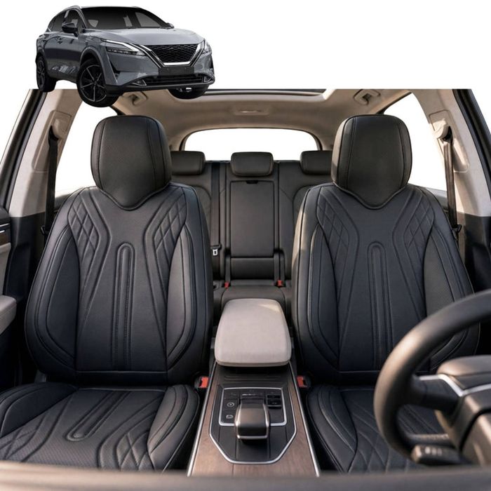 Australian Goose Front Seat Covers for Nissan QASHQAI 2022 - Current (J12) - PU Leather, Black (2pc)