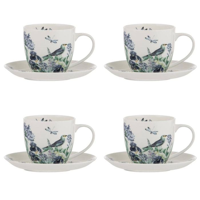 Ashdene Iris Garden Set of 4 Cups & Saucers