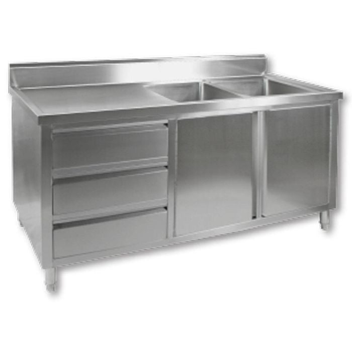 Modular Systems Kitchen Tidy Cabinet With Double Right Sinks Dsc-1800r-h