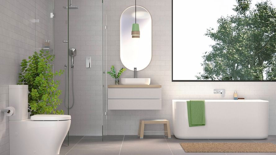 bathroom with a bath
