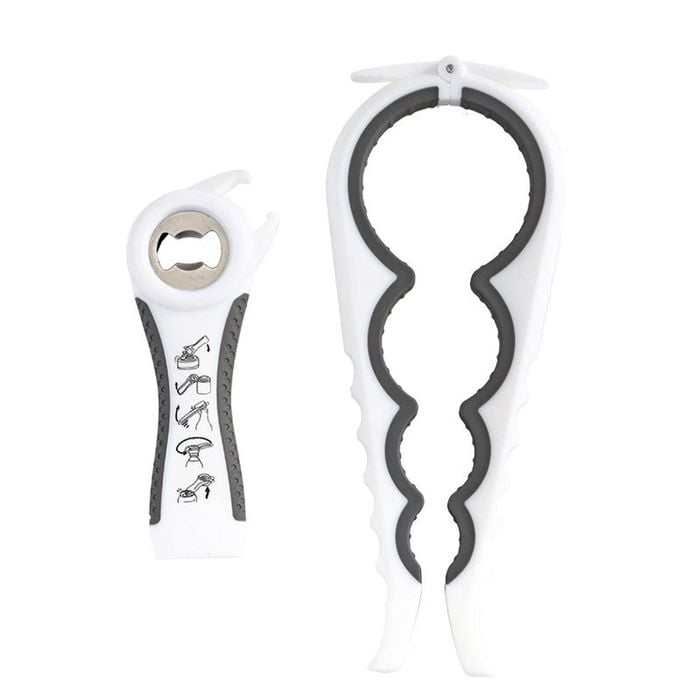 Catzon Multi-Function Jar Opener with Silicone Handle-White