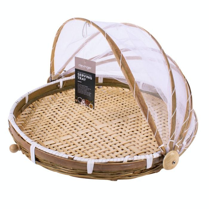 Clevinger Foldable Bamboo Portable Bug Repellent Food Protection Cover 40cm