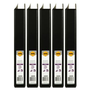 5x Marbig Clearview 2 D-ring Insert Binder A4 File 25mm Document Organiser Black