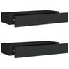 vidaXL Wall-mounted Drawer Shelves 2 pcs Black 60x23.5x10cm