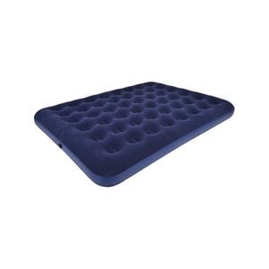 All Set Blue Queen Size Flocked Airbed Inflatable Camping Mattress