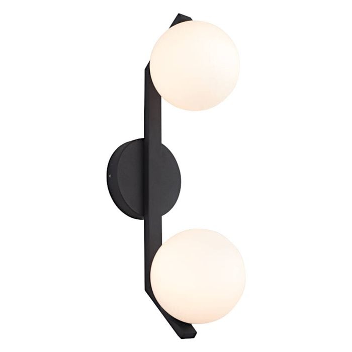 Cougar Lighting Rayna Ip Rated 2lt Wall Light Black