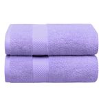 2PCS 100% Cotton Extra Large Soft Bath Towels Sheets Set 90 x 180cm - Lavender