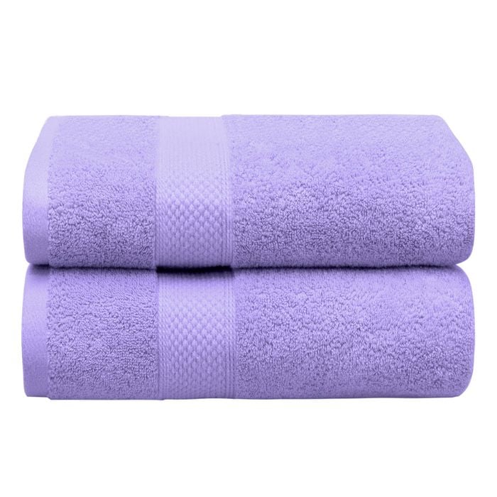 2PCS 100% Cotton Extra Large Soft Bath Towels Sheets Set 90 x 180cm - Lavender