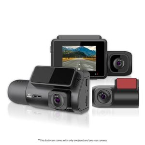 Elinz 3 Channel Dash Cam 4K+1080P+2K WiFi GPS Supercapacitor Sony Starvis