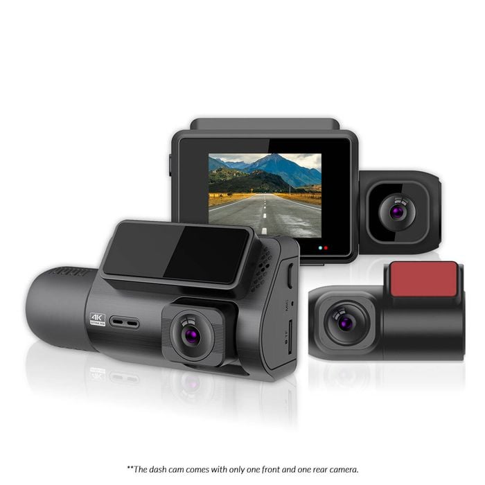 Elinz 3 Channel Dash Cam 4K+1080P+2K WiFi GPS Supercapacitor Sony Starvis