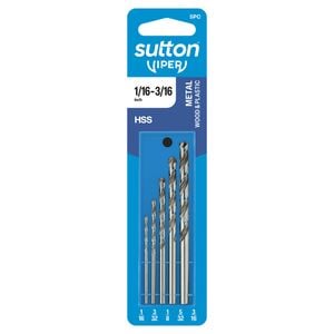 Sutton Tools 1/16" - 3/16" Viper Imperial Drill Bit Refill Set 5 Piece