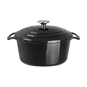 Vogue Casserole Dish Round Black 3.2ltr Cooking Pot Kitchenware